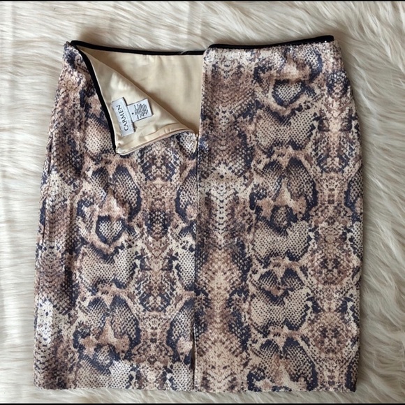 Carmen Marc Valvo Snake Reptile Print Pencil Skirt, size 8 - Picture 7 of 8